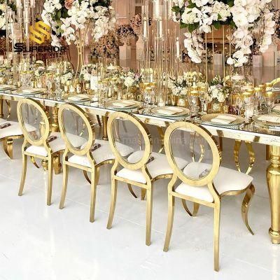 Wholesale Royal Stacking Gold Stainless Steel Wedding Chairs
