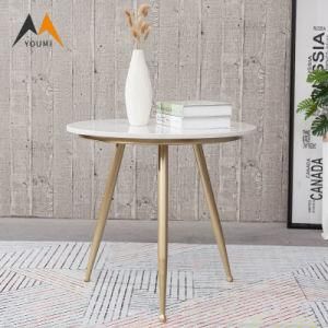 New Arrival Modern Simple Golden Round Dining Tables and Chairs Set