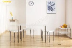 Onenoe New Design Fashion Modern furniture Metal Mesh Dining Chair with Grain Wood
