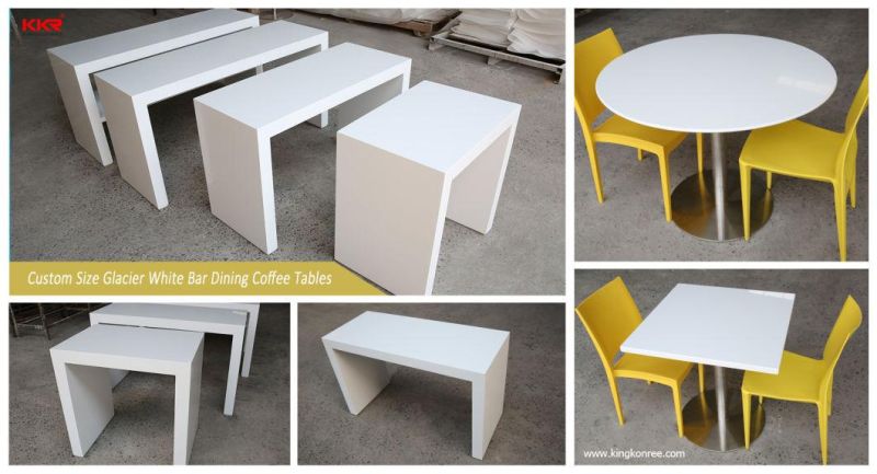 Square Solid Surface Dining Table Restaurant Artificial Stone Table