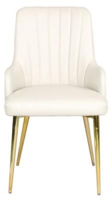 Fashion Design Back with Stiching Dining Chair in Stainless Steel Golden Leg
