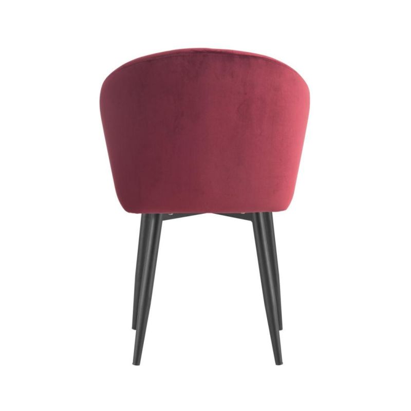 Modern Restaurant Chair Dining Room Furniture Upholstery Velvet Chairs with Metal Leg