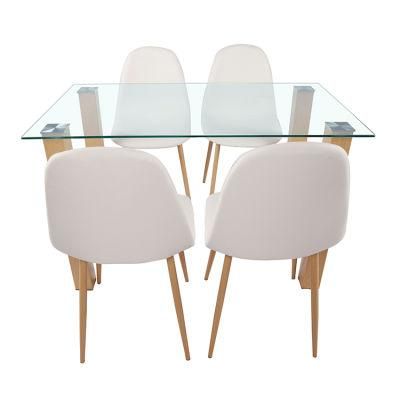 Heat Transfer Iron Pipe Modern Designs Glass Living Room Furniture Restaurant Modern Style Dining Table