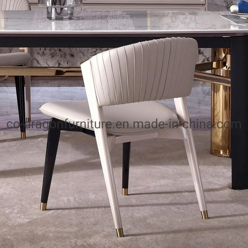 2021 New Design Wooden Leather Dining Chair for Modern Furniture