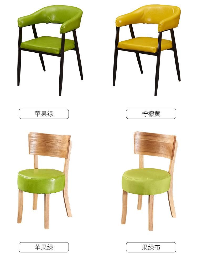 Stool Coffee Bar Wood Chairs Wooden Western Restaurant Furniture for Milk Tea Shop Combination with Table and Chair