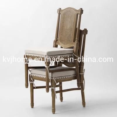Kvj-7164b Wholsale Stackable Louis Dining Chair with Removable Seat