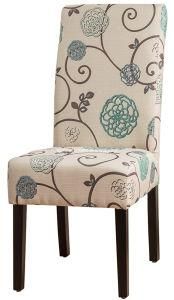 Wholesale Hotel Restaurant K/D Rubber Wood Leg Printed Fabric Dining Room Chair