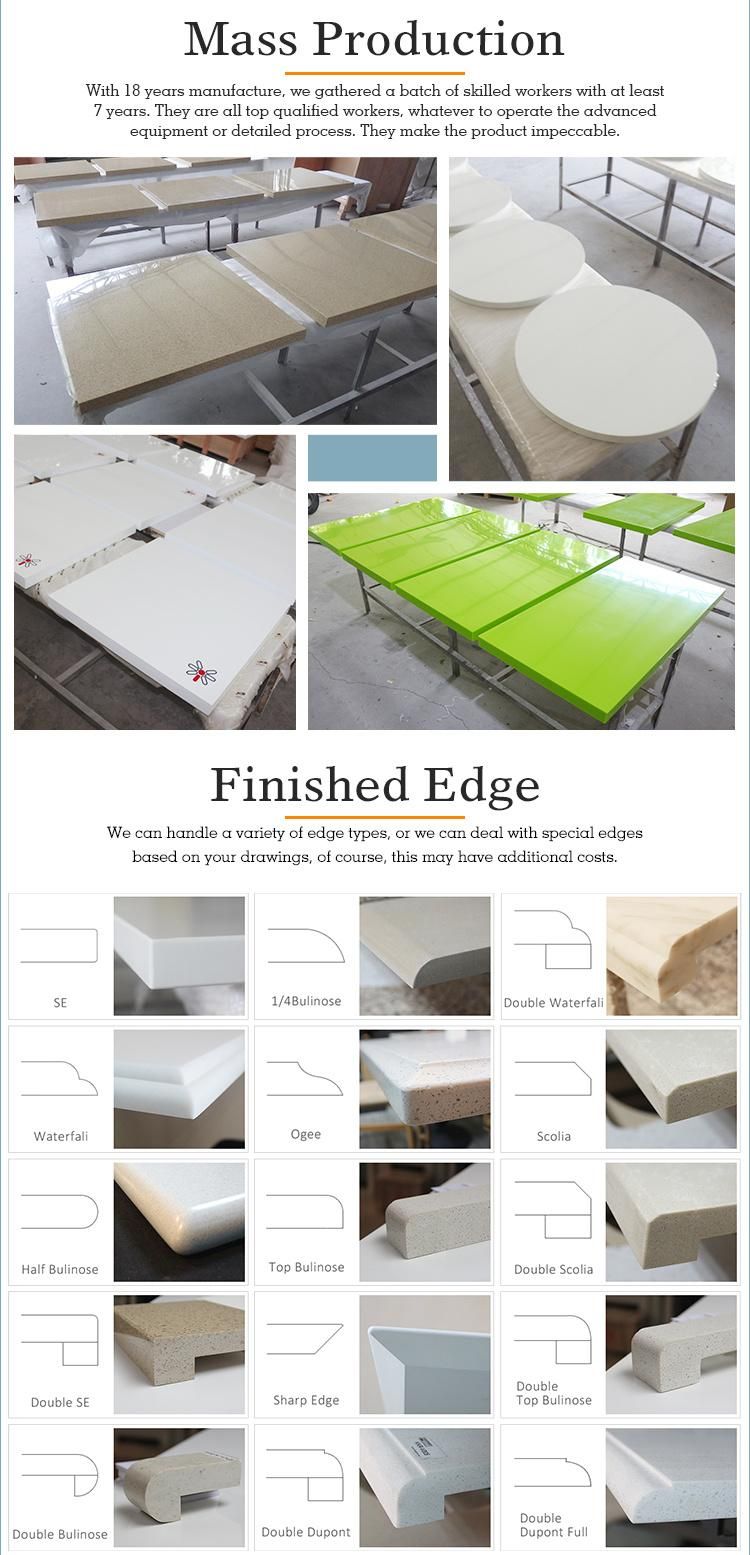 Food Court Solid Surface Stone Dining Table Top