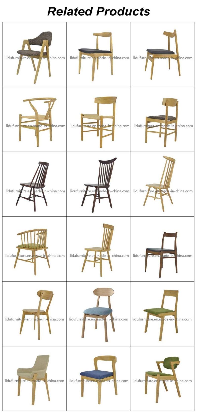 Solid Ash Wooden Dining Chair with High Quality Modern Chairs Dining Room
