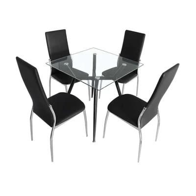 Furniture Hot Selling Dining Tables Set Glass Stainless Steel Base Dining Table