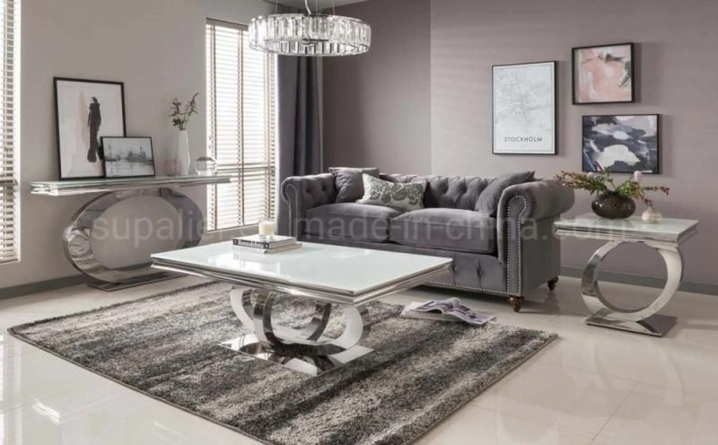 Modern Style House Furniture Mirrored Tempered Glass Dining Table