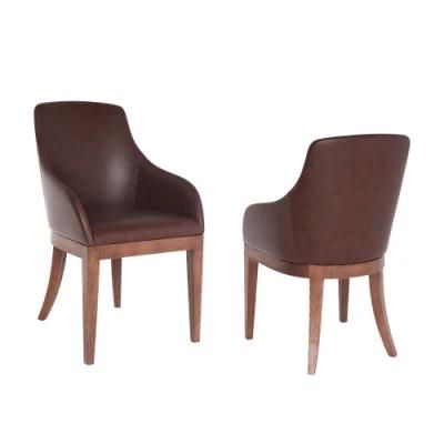 Micro Leather Modern Style Solid Wood Leg Dining Chair