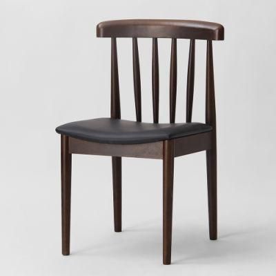 Kvj-7076-3 High Quality Restaurant PU Seat Wooden Chair