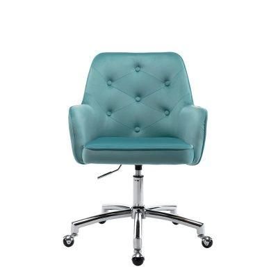 Fabric Velvet Classroom Swivel Task Chair with Caster Wheel Conference Room Dining Office Chair