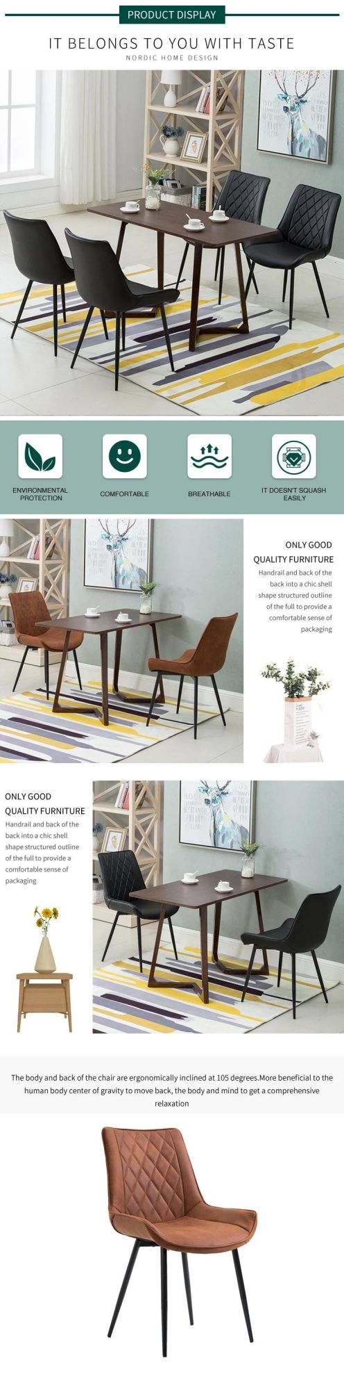 Design Room Furniture Nordic Velvet Modern Luxury Dining Chairs