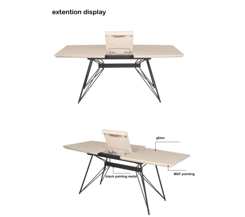 Nordic Style Furniture Household MDF Wood Light Luxury Dining Table Rectangular Table Wooden Top Dining Table