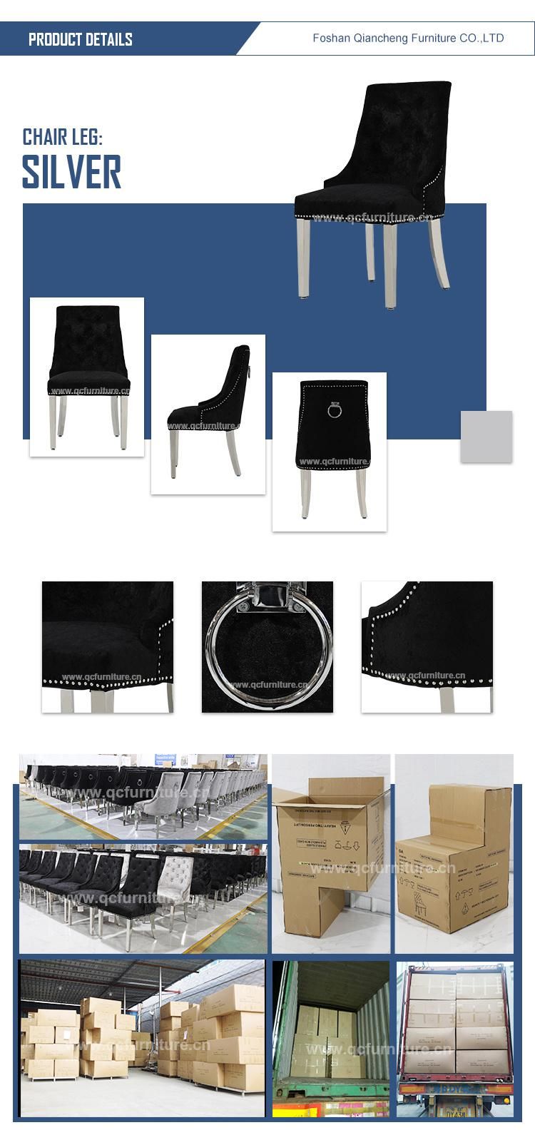UK Style Velvet Fabric Metal Dining Room Chair