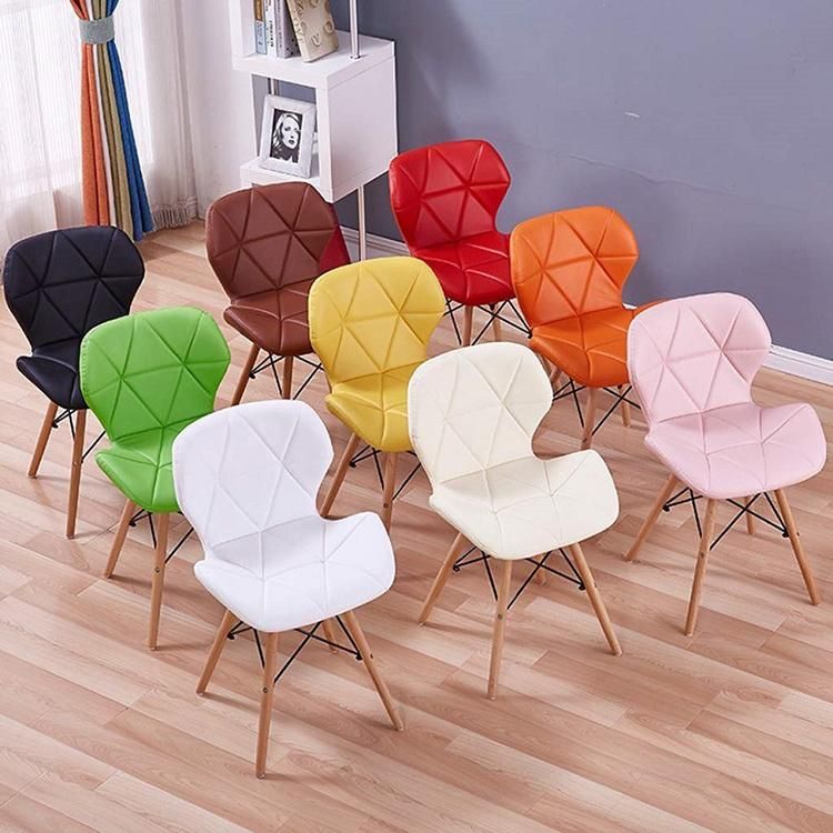 Fashion Villa Traditional Plus Size PU Dining Chair White Colour Radar Chair Wood Leg Restaurant Chair