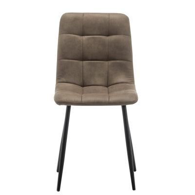 Fashionable PU Leather Chrome Dining Chairs with Chromed Legs