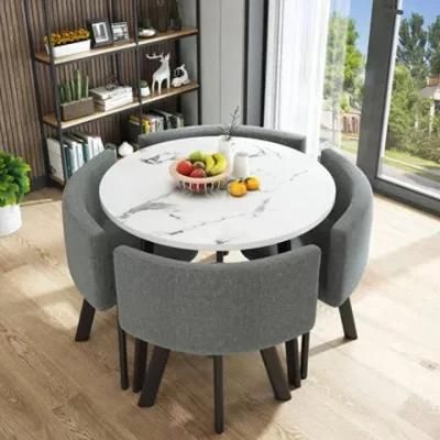 Modern Simple New Design Wooden Dining Room Restaurant Round Table with Chair