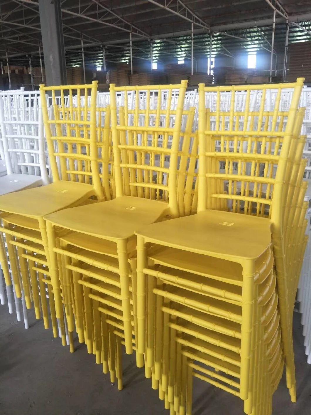 China Wholesale Wedding Furntiure White Stacking Plastic Dinig Banquet Hall Event Party Tiffany Resin Chiavari Chair
