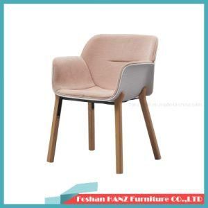 Pink Ash Solid Wood Plastic Seat with Fabric Dining Chair