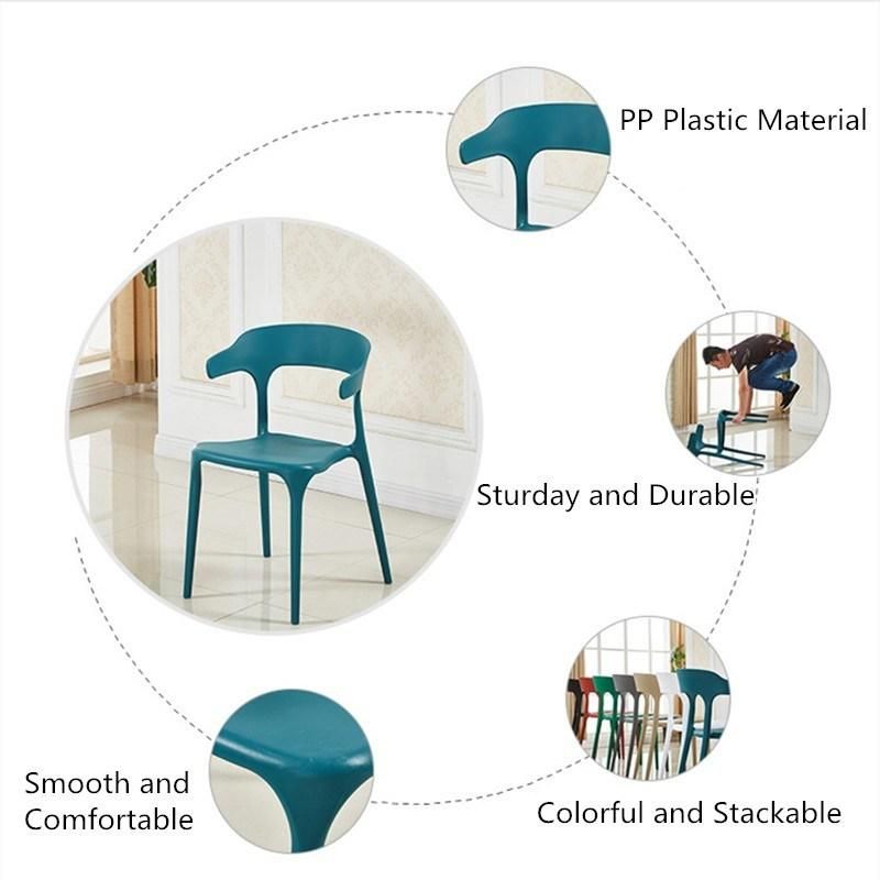 Best Selling PP-106 Backrest Armrest Stackable PP Plastic Chair Modern Dining Chair