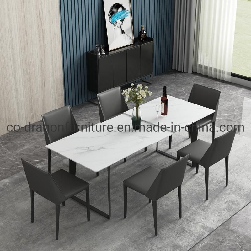 Modern Design Living Room Furniture Steel Frame Marble Dining Table