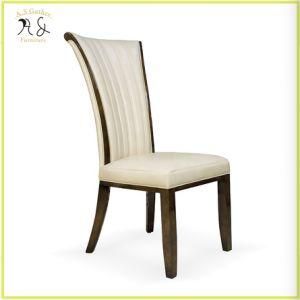 High Quality Luxury Modern Wooden Legs Dining Chair White Leather Dining Chair Modern