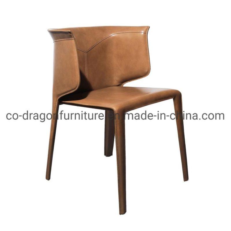 China Wholesale Luxury Steel Leather Dining Chair for Home Furniture