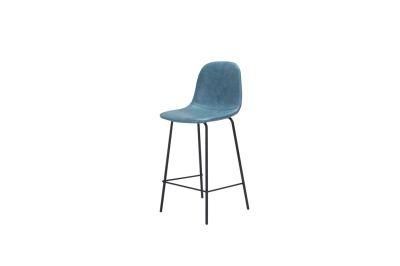 Modern Restaurant Blue Black Leg Bar Chair