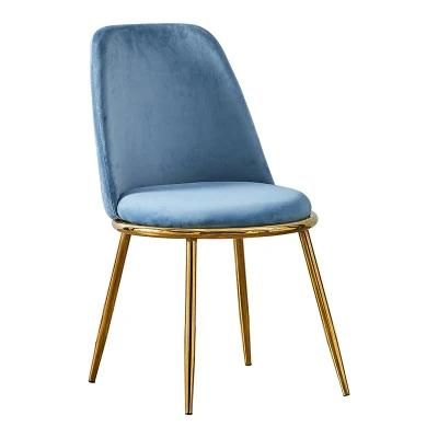 Living Room Chairs Modern Leather Fashion Specification Fabric Dining Chair with Golden Legs