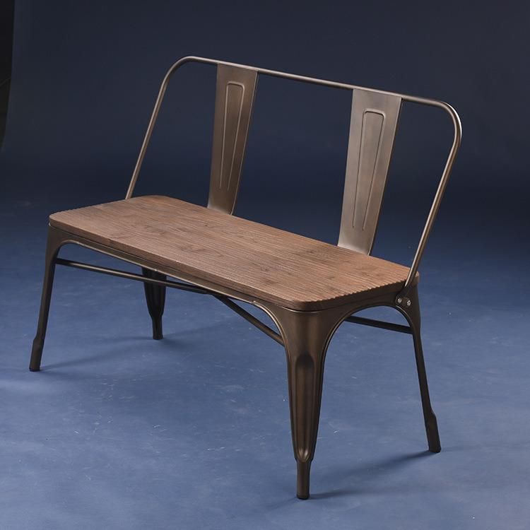 Western Restaurant Metal Solid Wood Double Seat Chair
