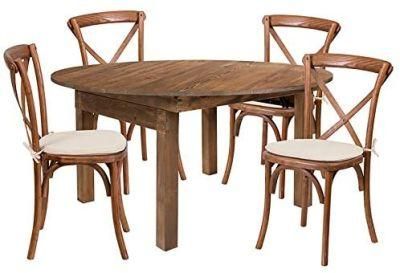 Rustic Banquet Solid Wood Farmhouse Dining Folding Farm Table for Wedding Event Beerpong