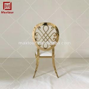 Stainless Steel Golden Metal Frame White PU Dining Chairs