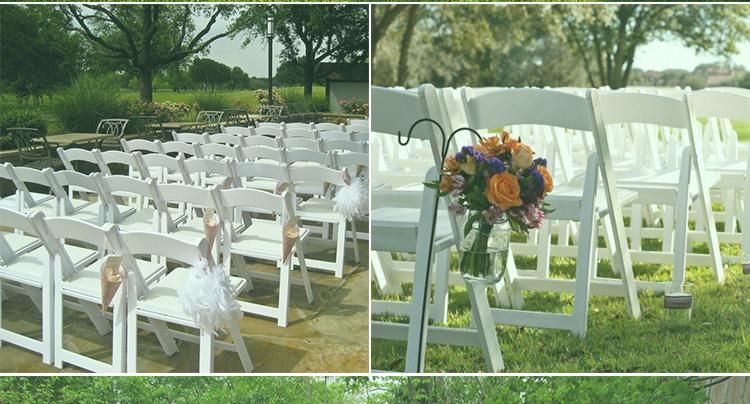 Pure White Solid Wood/ Resin Folding Chair for Outdoor Wedding