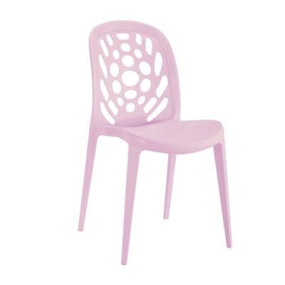 Modern Luxury Hollow out Pink Plastic Chair Dining Room Set Furniture Dining Table Chair Dinner Chairs