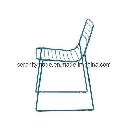 Cafe Furniture Stackable Outdoor Wire Metal Cafe Dining Chairs