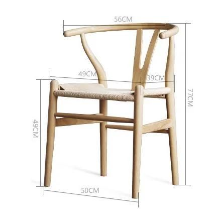 Home Furniture Solid Wood Varnish Sprayed Rope Dining Chair