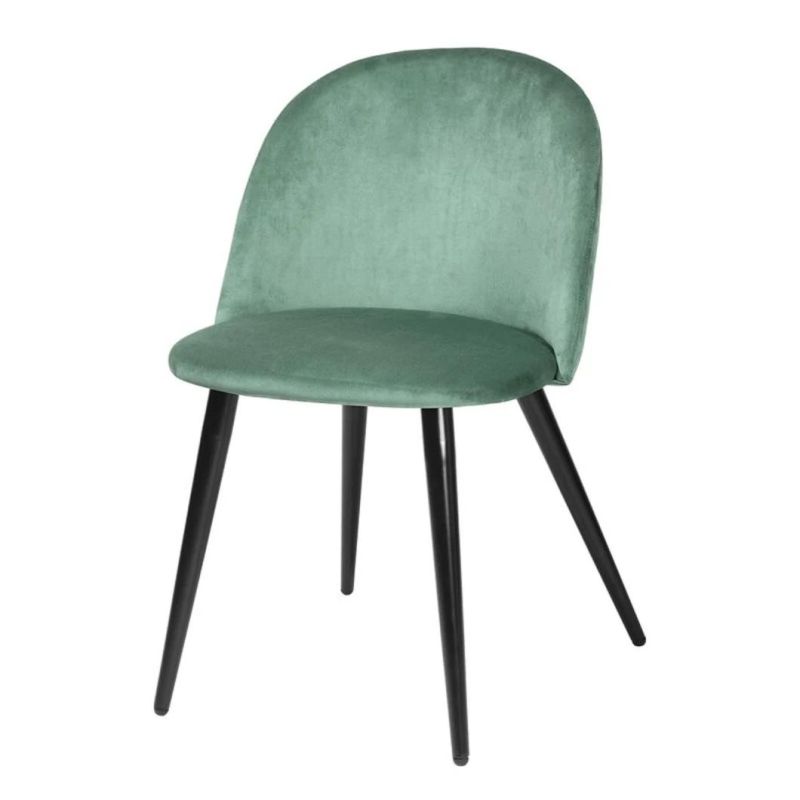 Wholesale Dining Room Chair Modern Luxury Furniture Button Tufted Fabric Velvet Stainless Steel Dining Chair