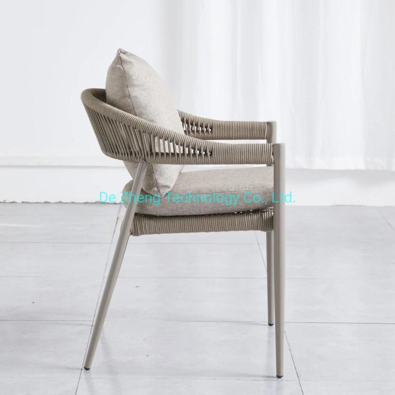 China Manufacturer Rope Chairs Cushion Rope Chair Hotel Patio Outdoor Lounge Chair