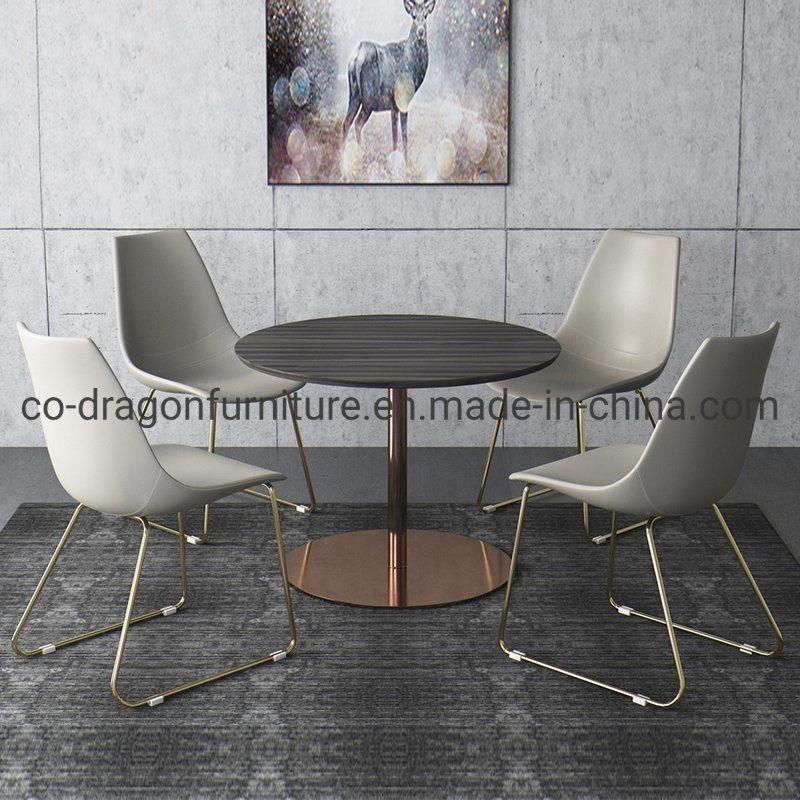 Modern Furniture High Back Stainless Steel Leather Dining Chair Set