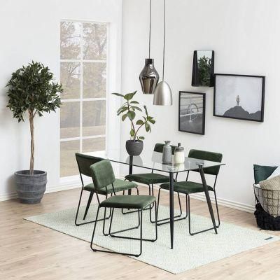 Luxury Modern Glass Top Rectangel Nordic Furniture Dining Table