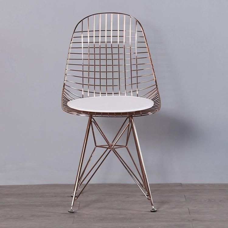 Black Wire Chair Computer Backrest Stool Coffee Shop Metal Stainless Steel Thickened Dining Chair Outdoor Milk Tea Shop Leisure Chair