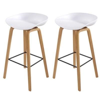 Factory Wholesale White Bar Stools and Restaurant Dining Chair Sets Minimalist Nordic Portable Plastic Seat Bar Chair