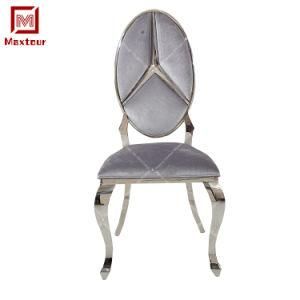 Oval Stainless Steel Velvet Home Use Dining Table for Banquet Hall