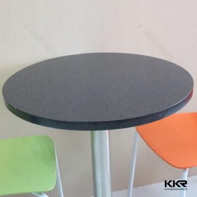 Round Black Stone Indoor Table Set for 2 Seater