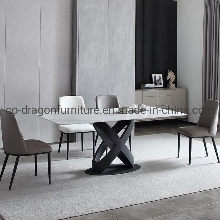 Modern Furniture Unique Legs Dining Table Sets with Marble Top