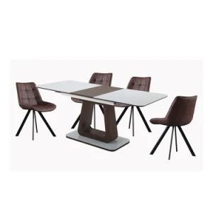 Furniture Sets Dining Table Chairs MDF with Paper Extendable OEM Customized Living Room