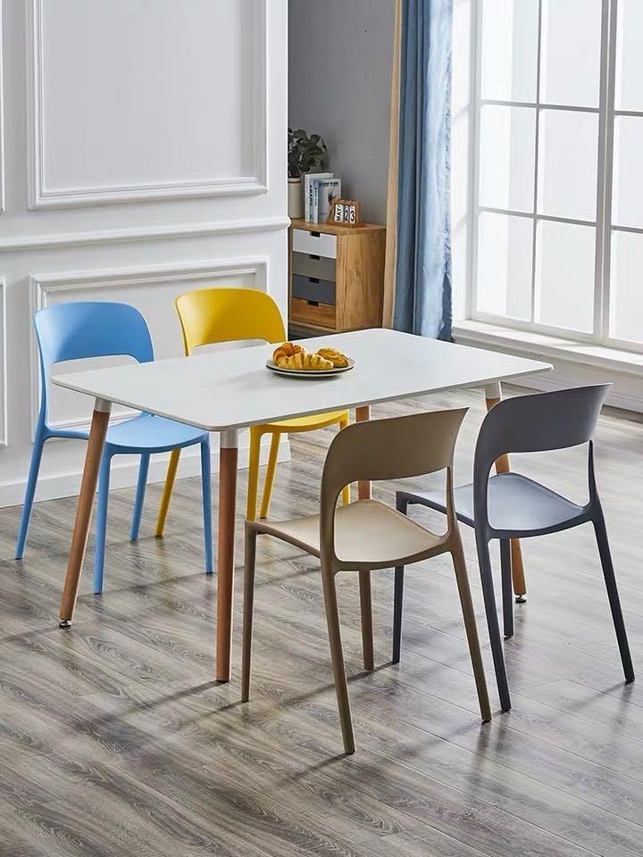 Restaurant Cafeteria Furniture Stackable PP Plastic Minimalist Dining Chair